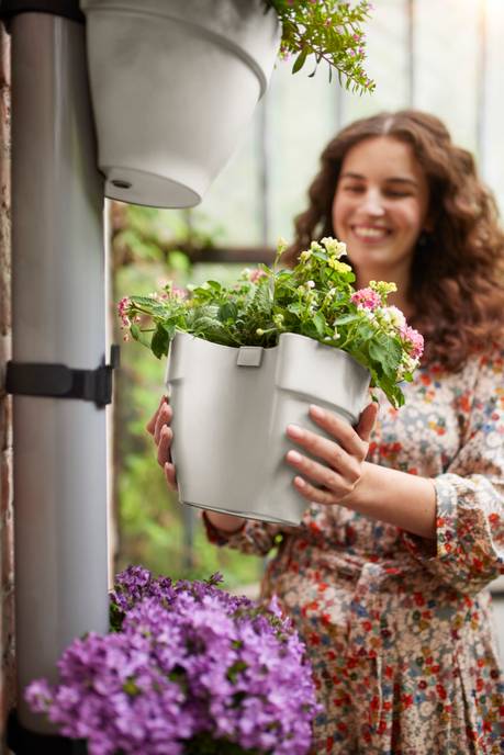 vibia campana fallrohrpflanzgefäss 22cm seidenweiß